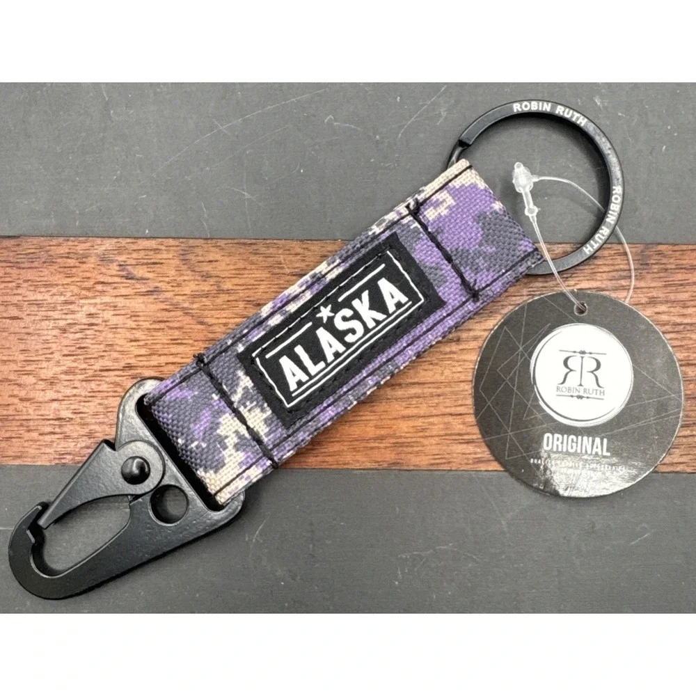 Robin Ruth Alaska Key Ring Purple Digital Camo